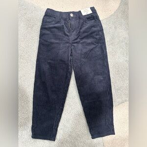 H&M kids loose fit blue corduroy pants size 4-5Y NWT